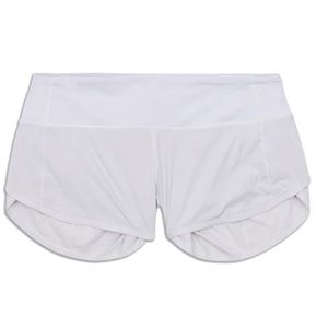 Lululemon white speed shorts size 6